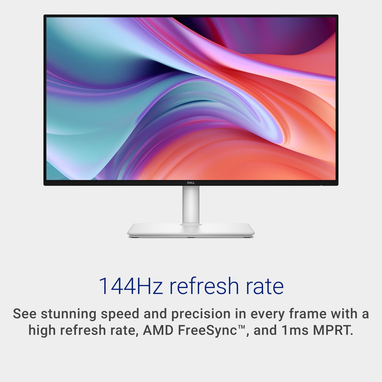 Dell 27 Plus Monitor - S2725HSM - 27-inch FHD (1920x1080) 144Hz 1ms Display, 2 x 3W Speakers, HDMI Connectivity, Height/Tilt/Pivot/Swivel Adjustability, AMD FreeSync - Ash White
