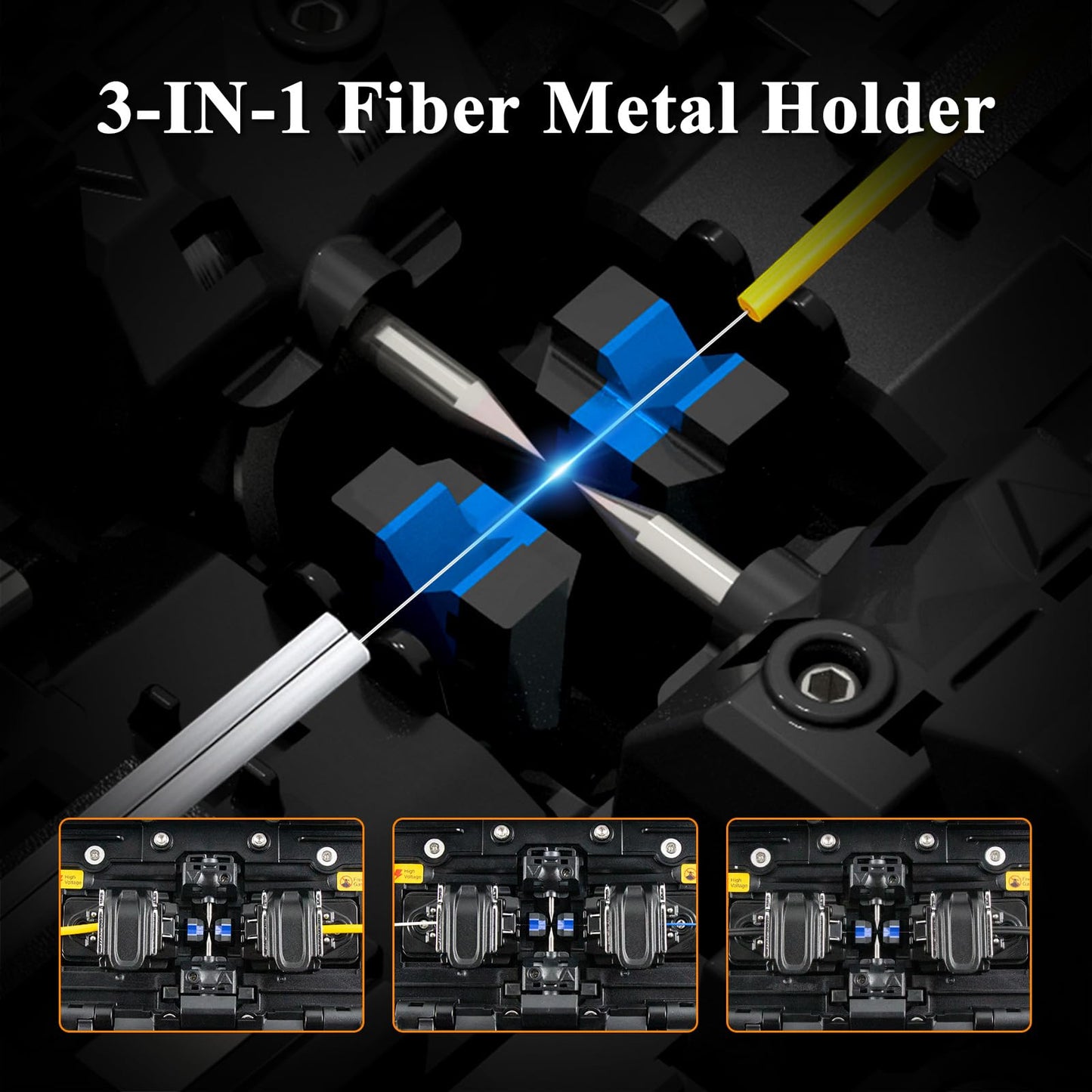 SENDUN Fiber Optic Fusion Splicer with OPM and VFL, Six Motor Core Alignment Fiber Splicer Machine with 7200 mAh Battery & 4.3-inch Touch Screen, Astonishing Fast 5s Splicing & 11s Auto-Heating, SD-9C