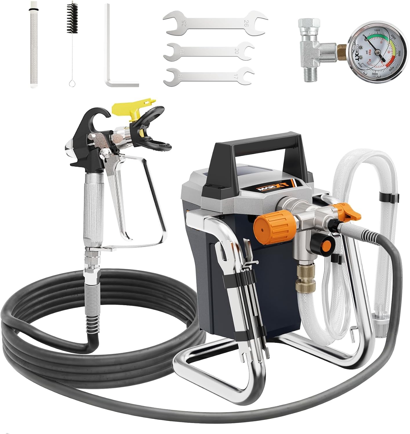MAXXT 1300W High-Pressure Airless Paint Sprayer, 3200 PSI Lightweight 14.7 lbs Stand Unit for DIY Indoor & Outdoor Home Painting Projects