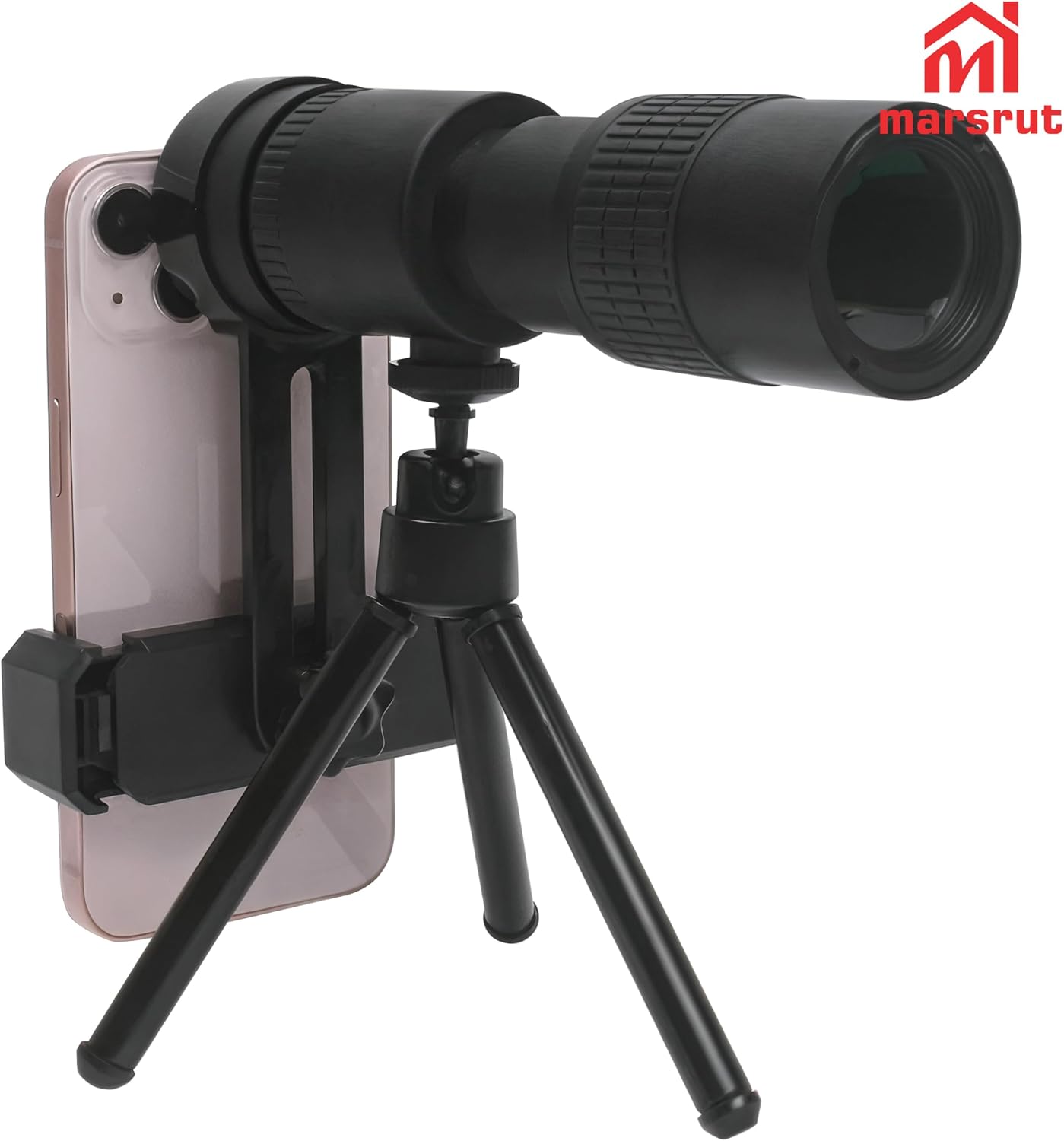 Marsrut 4K 10-300x40mm Zoom Lens for iPhone Android, Compact Monocular Telescope Mini for Stargazing Space Lover Night