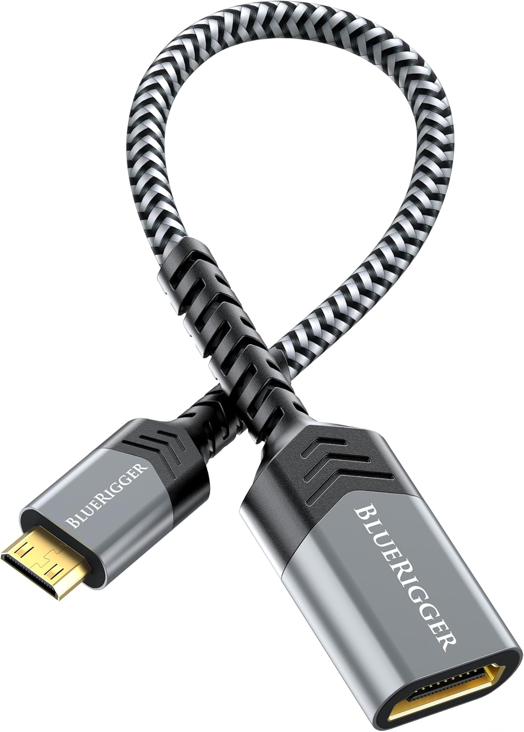 (4K 60Hz BlueRigger Mini HDMI to HDMI Adapter HDR, Mini HDMI Male to HDMI Female) - Compatible with DSLR Camera