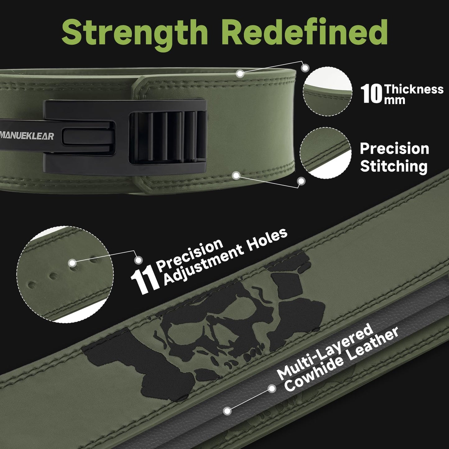 Lever Lifting Belt for Man and Women, Weightlifting with Adjustable Heavy Duty Buckle, Professional Weight Lifting Belt