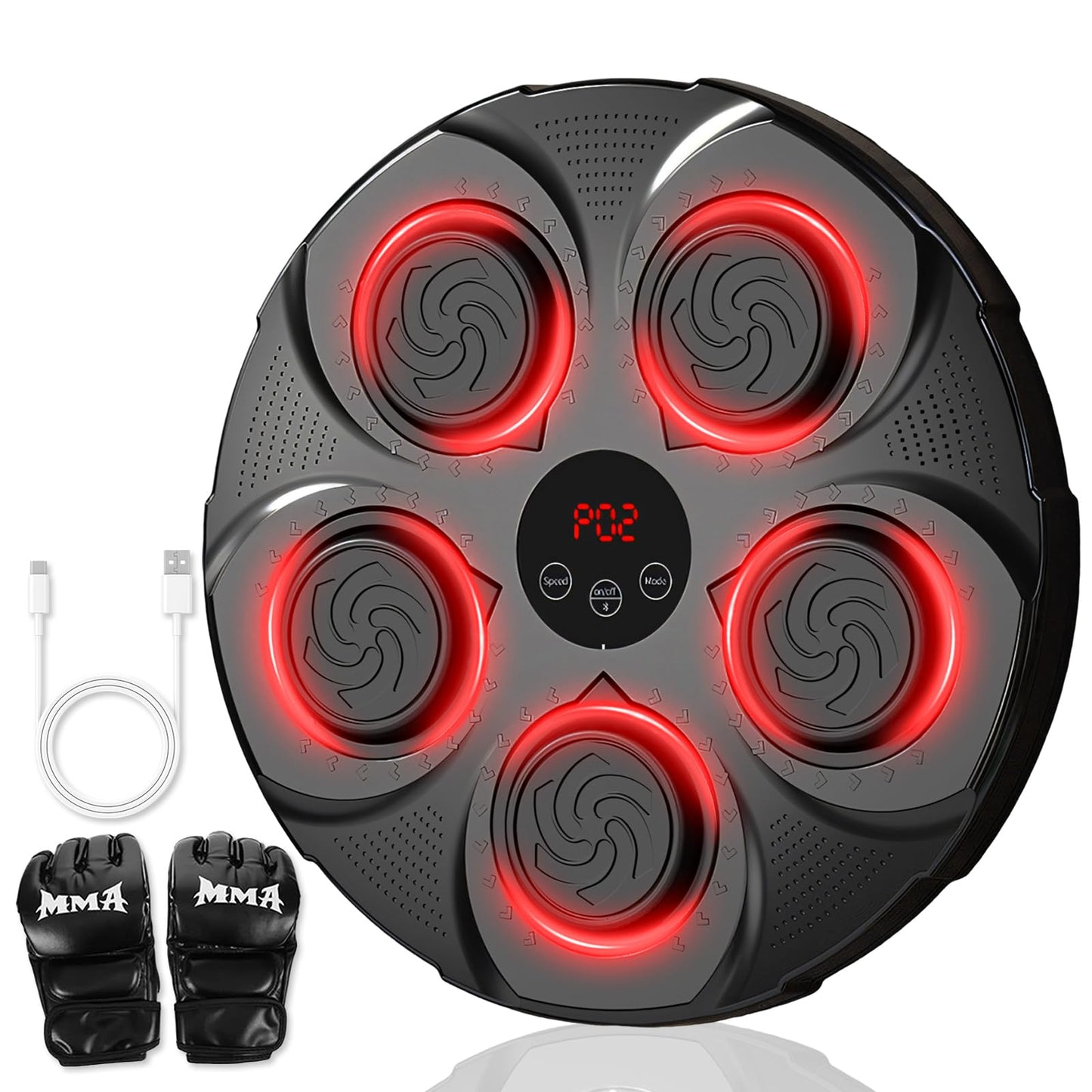 Olook Music Boxing Machine for Adults Kids, Bluetooth Music Punching Machine with Gloves, Wall Mounted Boxing Trainer, 9 Modes & 9 Speed Boxing Equipment for Gym Home, Office