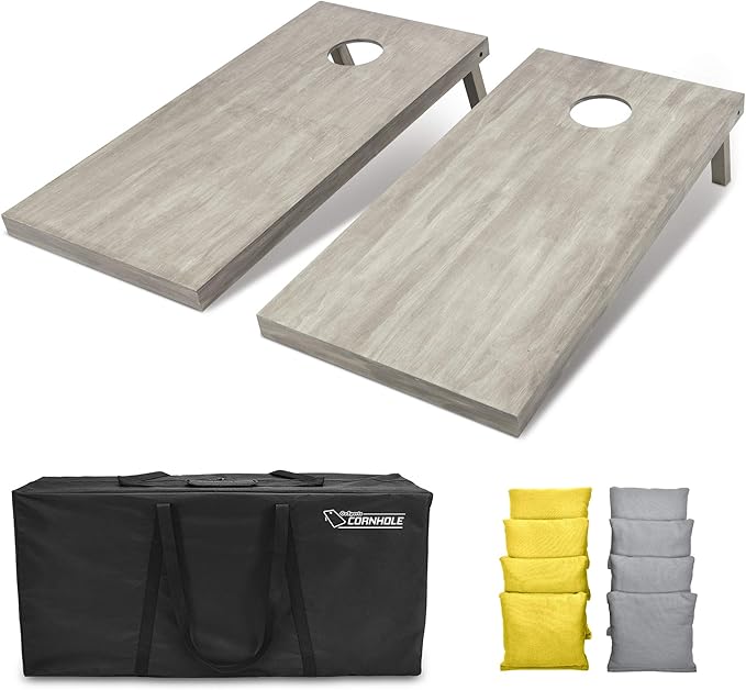 GoSports 4 ft x 2 ft Regulation Size Wooden Cornhole Boards Set - Includes Carrying Case and Bean Bags (Choose Your Colors) Over 100 Color Combinations