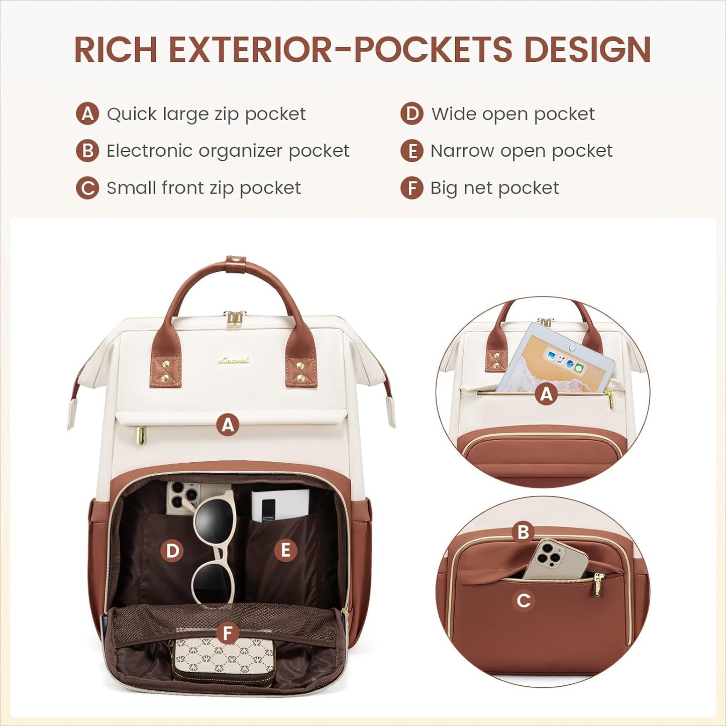 Backpack Women,17 inch Backpack Backpack Backpack LOVEVOOK Leather for Leather Laptop Women,Professional Work Nurse