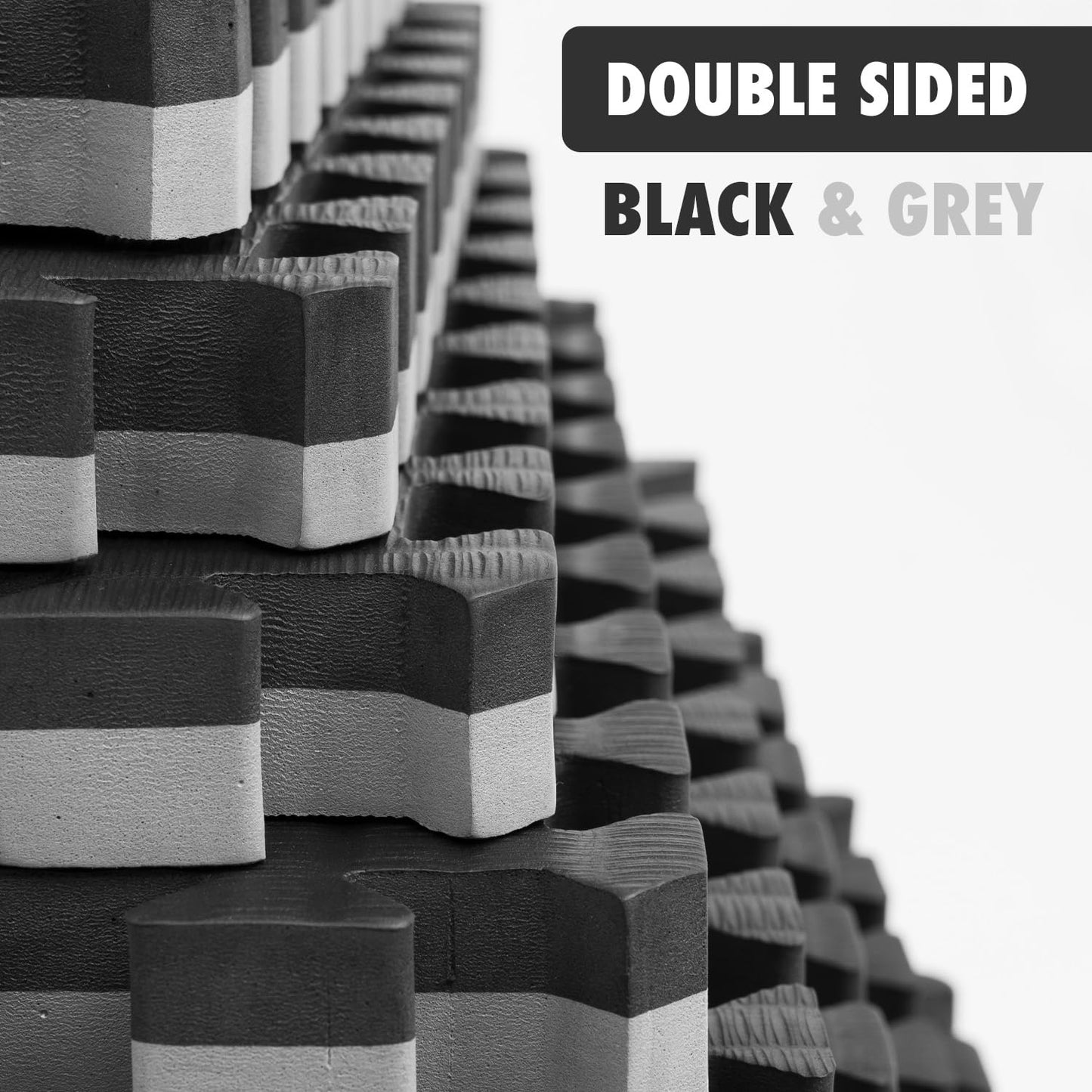 Gold BJJ Home Jiu Jitsu Mats - Extra Thick 1.5" Interlocking Puzzle Mats for Grappling, Wrestling, MMA & Judo Training Room Flooring (Black and Grey, 33 Sq Ft)