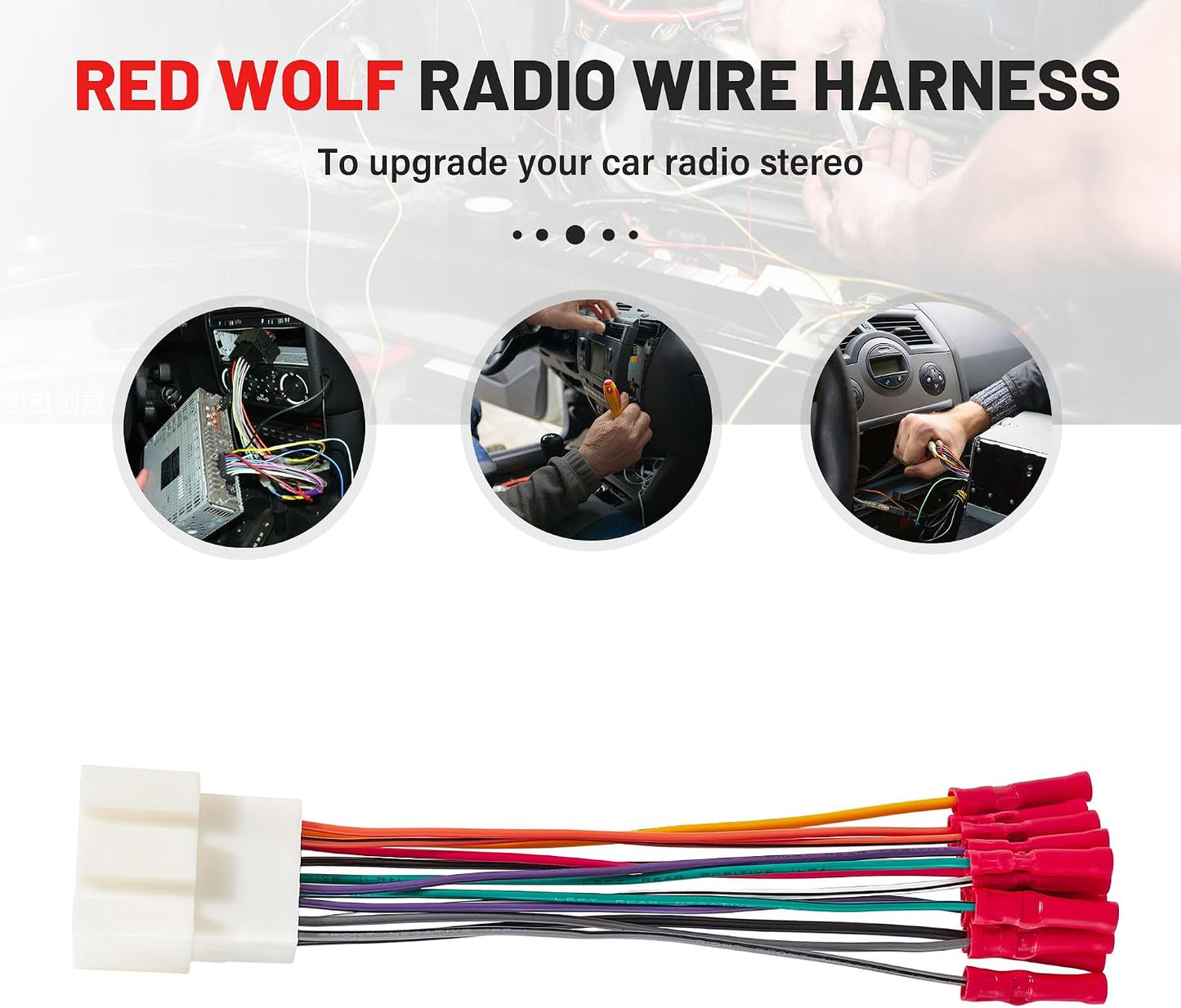 1999-2003 1998-2005 RED WOLF Stereo Wiring Harness Pre-Installed Wire Connectors Compatible with Ford Ranger Explorer