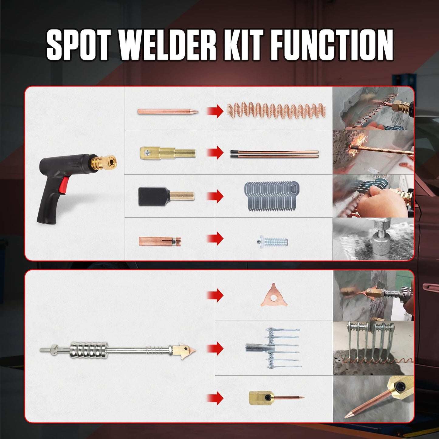 Spot Welder Dent Puller Kit,4200A Auto Body Spot Welding Machine with Manual/Automatic & 7 Welding Modes,Stud Welder for Car, Truck Dent Repair (110V 3500W)