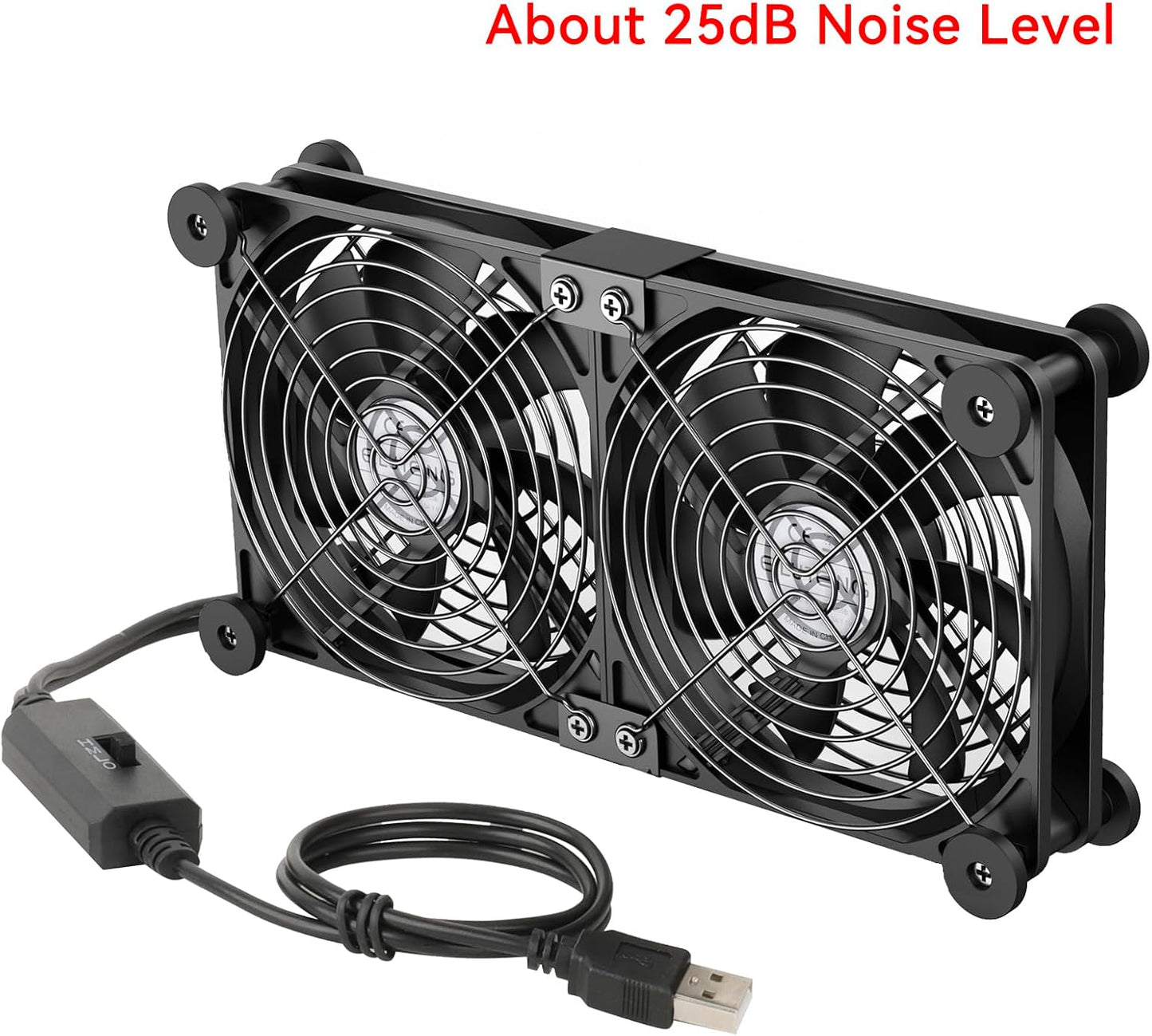 ELUTENG 140mm 3 12V Dual AC USB Computer Fan USB Fans for Cooling Speed Control Computer Fan with AC Plug for Laptop