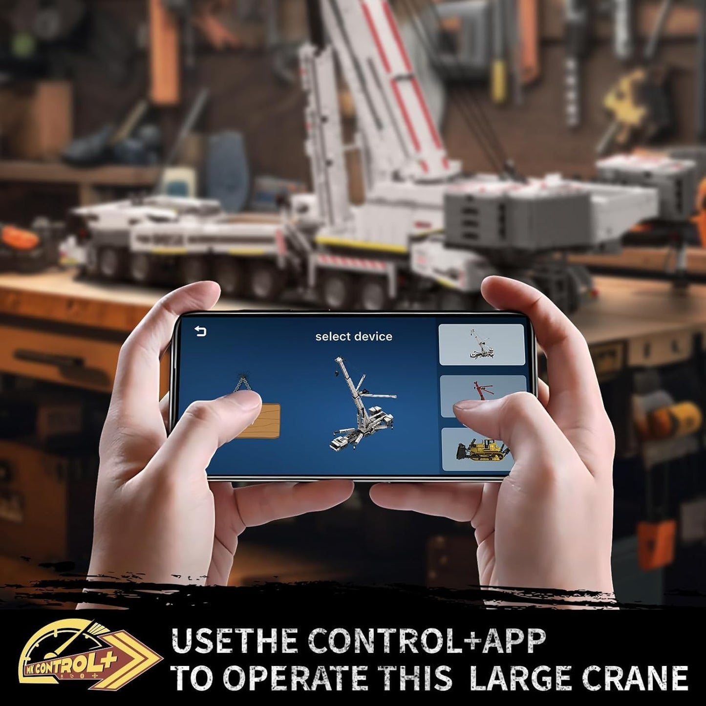 Mould King Heavy Crane Building Kit, 8506 Pieces Large Crane Truck Model Kit with 20 Motors, APP Control Advanced Engineering Vehicles for Adults, Youth