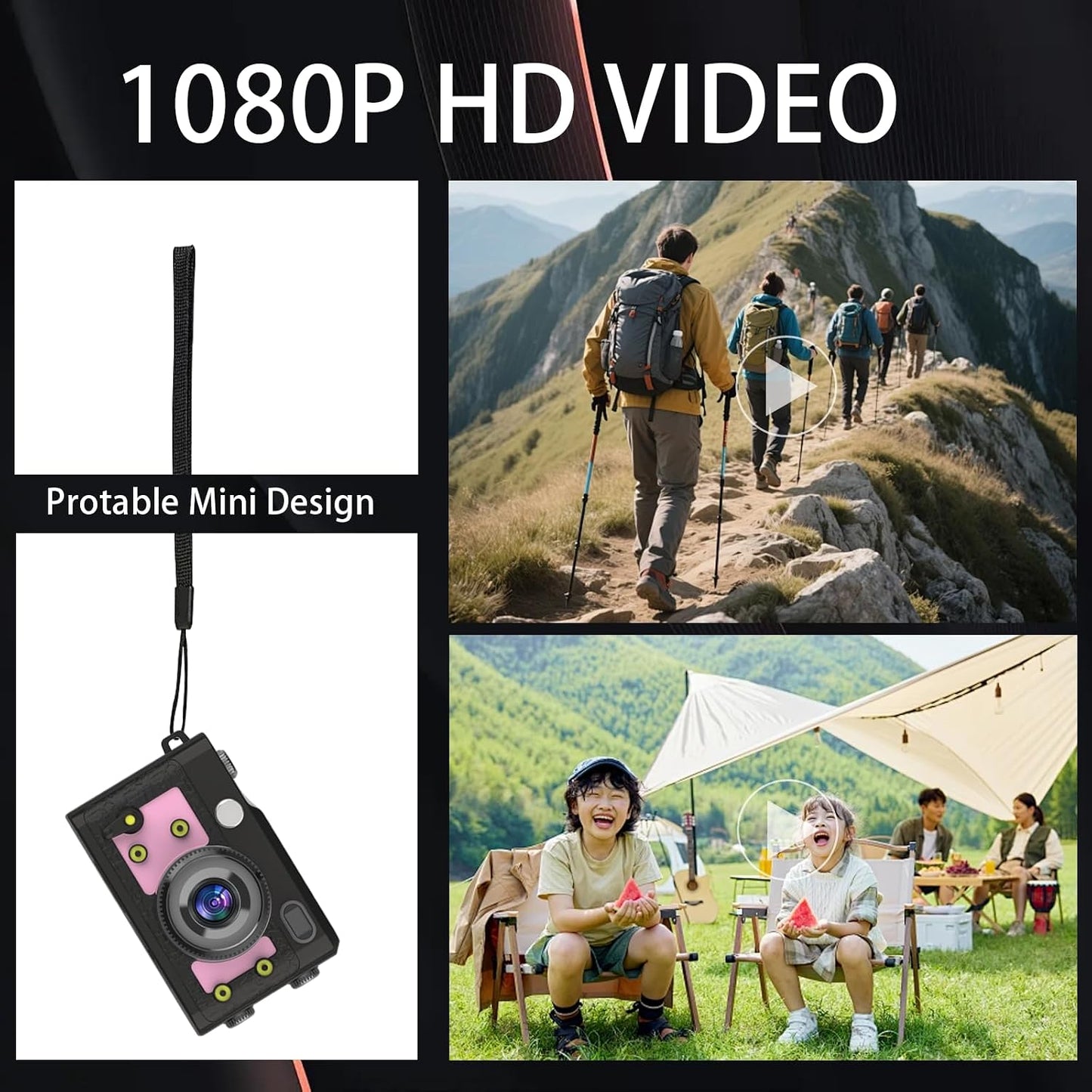 MGW Star 64GB, 1080P 120 Mini Keychain Camera Mini Retro Photo Video Camera, Minute Battery Life Portable Tiny Digital