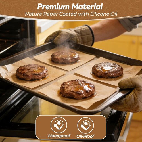 Heavy Duty Patty Paper Sheets by [Brand Name] - 360 Count Unbleached No-Stick & No-Leak 6"x6" Squares