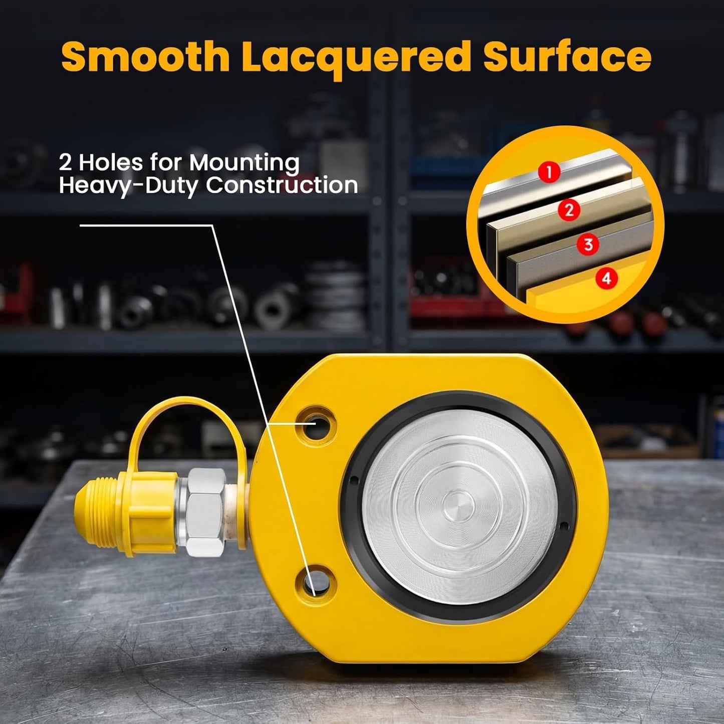 NEWTRY 30 ton Hydraulic Ram Jack + CP-700 Hydraulic Hand Pump Low Profile Porta Power Kit Single Section Mini Jack 0.55’’ Stroke Industrial Hydraulic Cylinder