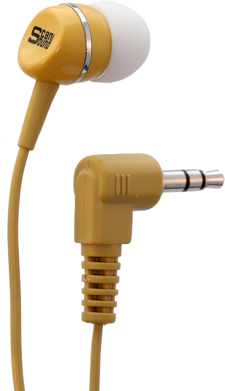 Scan Sound, Inc. 1-Bud 3.5mm MP3 Single-Ear Stereo Earphone w/ Plug and Soft Rubber eartip for Players, Tablets, Mobile