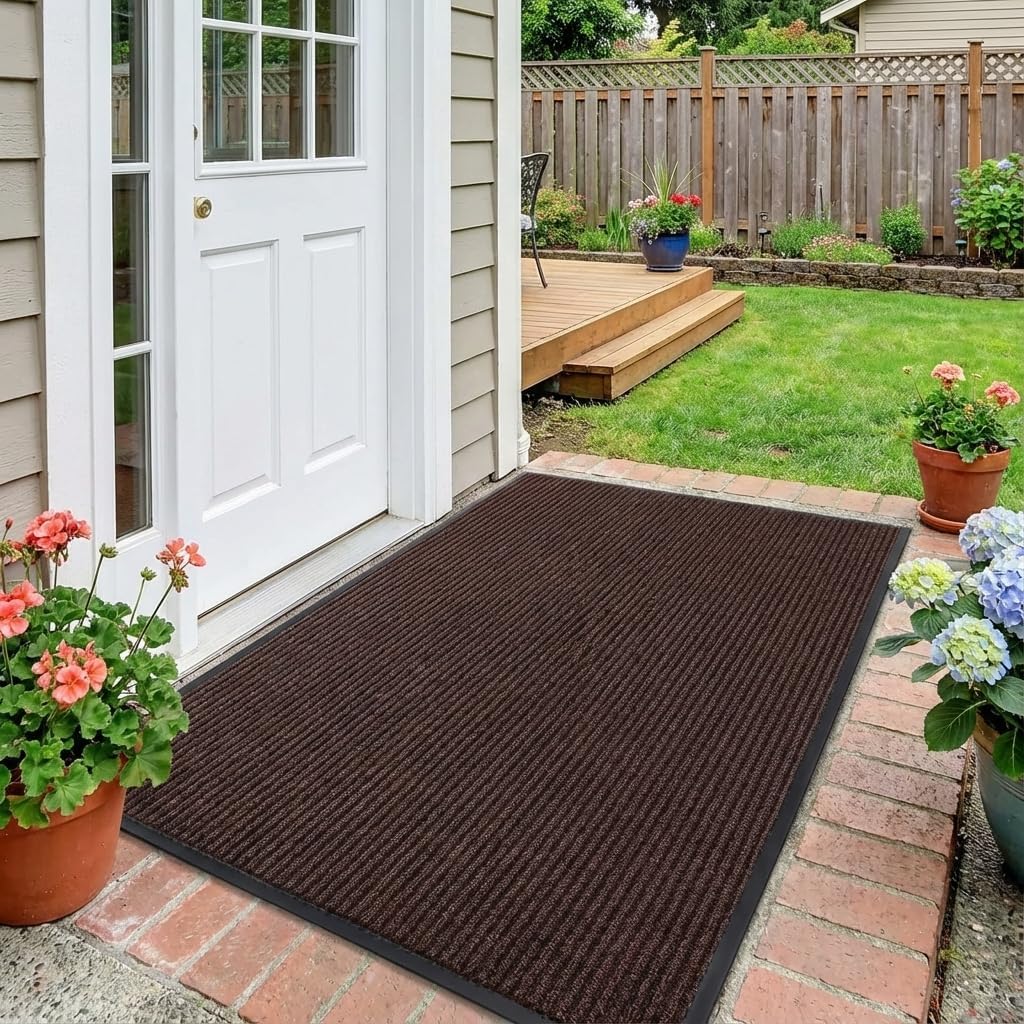 Traffic Guard | 3' X 4' Heavy-Duty Commercial Grade Door Mat - Non-Slip Rubber Backing, Brown