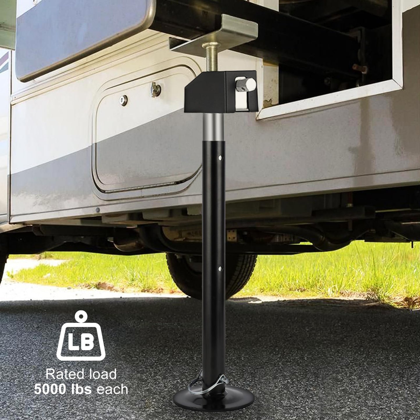 Garvee RV Slide Out Support Jacks (Set of 4) - 20,000lb Heavy Duty Rv Stabilizer Jacks Support, 21"-49" Quick-Lift Adjustable - Power Drill & Hand Crank Compatible for Campers, Travel Trailers & RVs