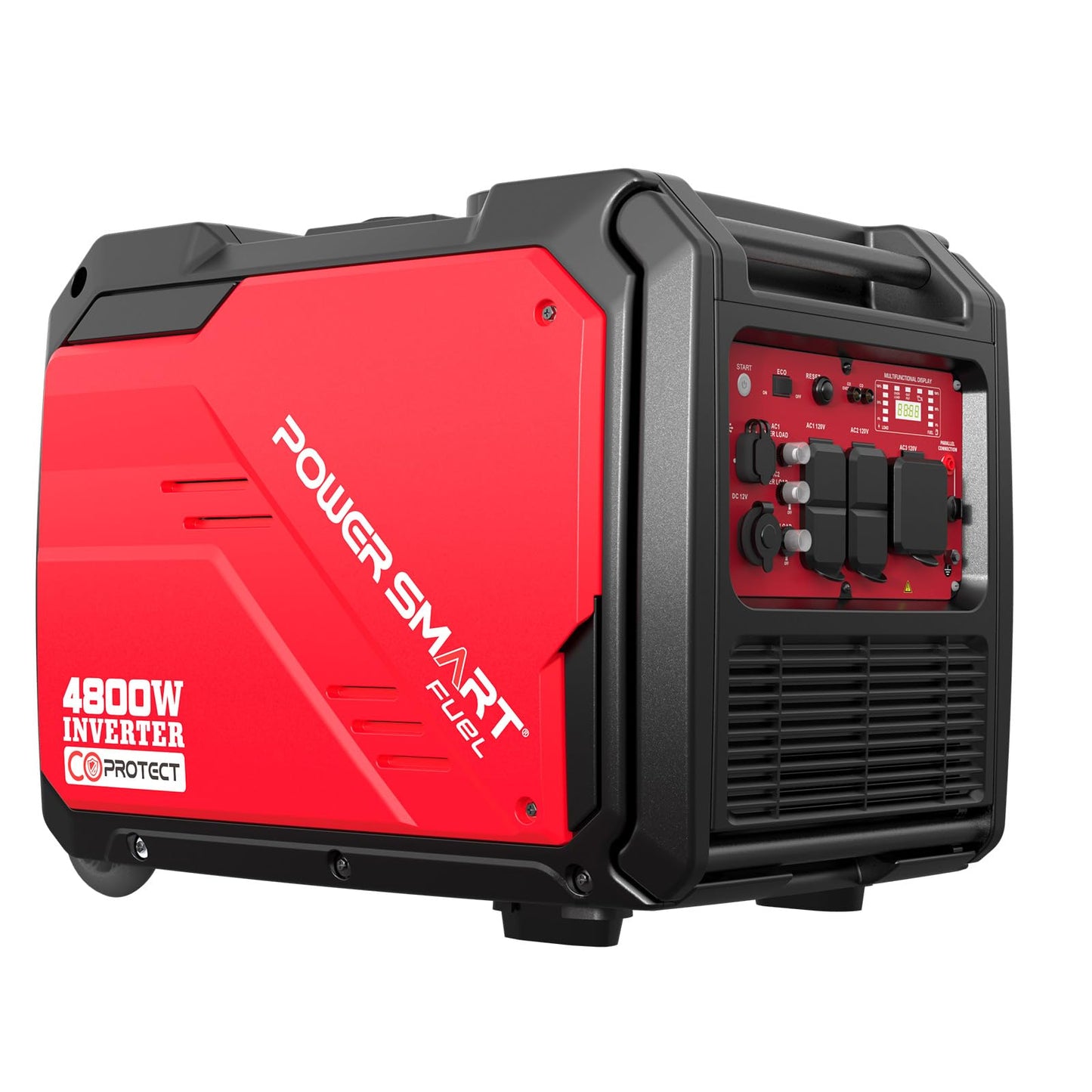 PowerSmart 4800-Watt Portable Inverter Generator with Electric Start, Super Quiet, Wheel Handle Kit, CO Protect, RV Ready, EPA Compliant