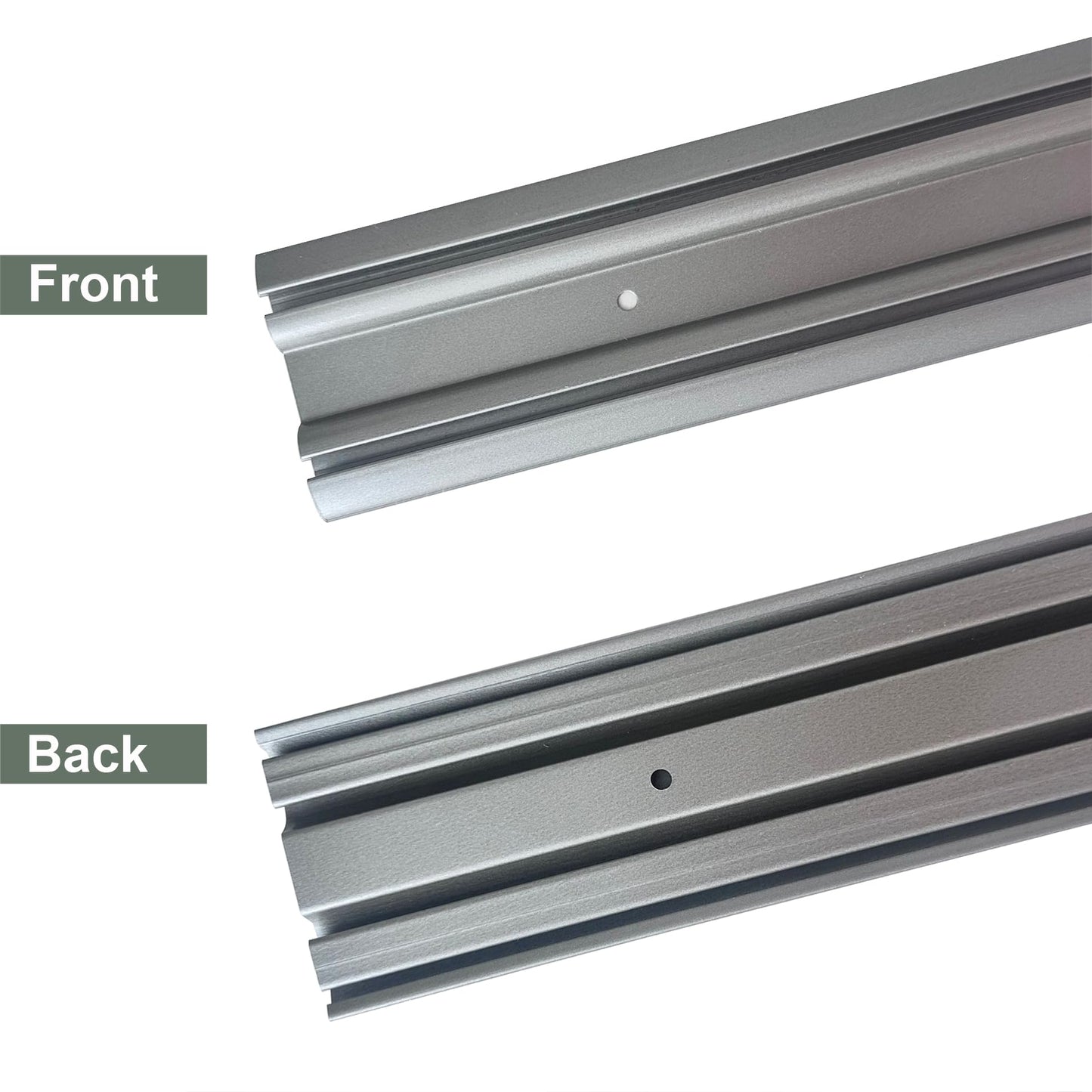 Bypass Mirror Closet Door Bottom Track, 60" Length, 2-11/16" Width, Gray Metal, Roll Formed Steel Sliding Door Guide Rail, Fit Convex Roller Assemblies