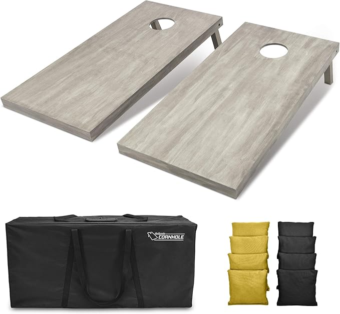 GoSports 4 ft x 2 ft Regulation Size Wooden Cornhole Boards Set - Includes Carrying Case and Bean Bags (Choose Your Colors) Over 100 Color Combinations
