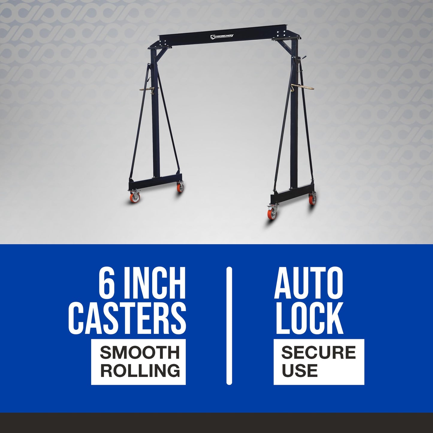 Strongway Adjustable Gantry Crane, 4000-Lb. Capacity, 8.2ft.–12.14ft. Lift