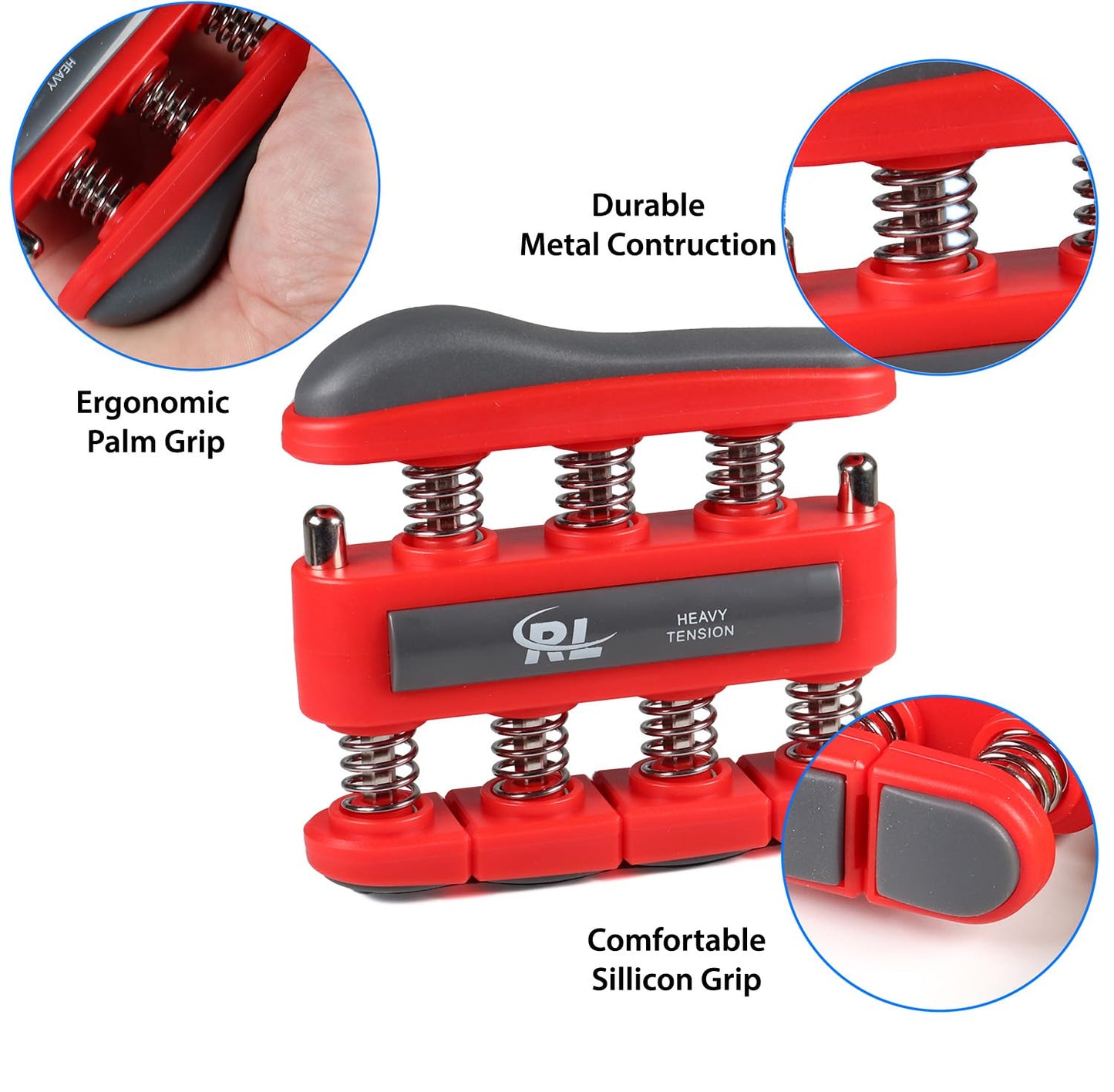 Finger Strengthener, Forearm and Hand Exerciser & Strengthener, Workout Equipment for Musician, Rock Climbing and Therapy, Hand Strengthening Rehab - Medium-Heavy
