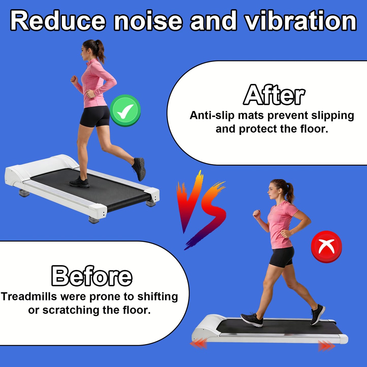 Penitue 4pcs Treadmill Incline Riser Blocks, Stackable Height Adjustable Incline Blocks Non-Slip Upgrade Ramp for Home Gym Leveling & Uphill Workout Treadmill Accessories(Grey)