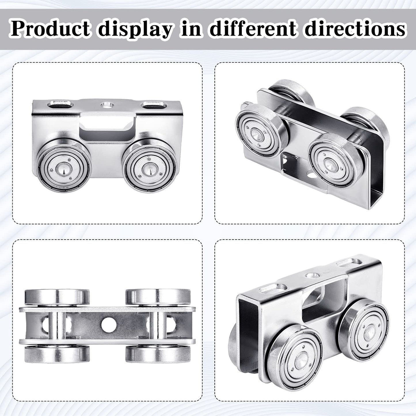 Tudomro 8 Pcs 4 Wheel Trolley Assembly Silent Light Duty Trolley Electric Hoist Installation Roller for All 1-5/8 Electric Hoist for Taller Strut Channel