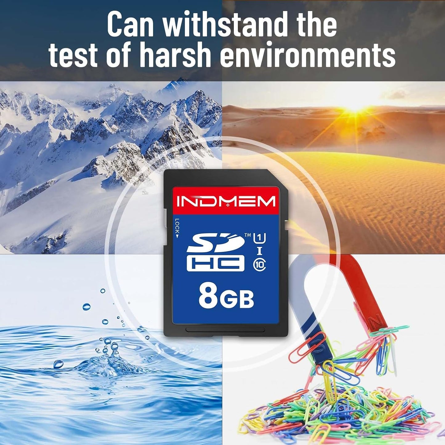 elecacc 8GB (3 Pack), C10 U1 10 4K SD Card SDHC UHS-I Memory Cards Class High-Speed Full HD Video Compatible