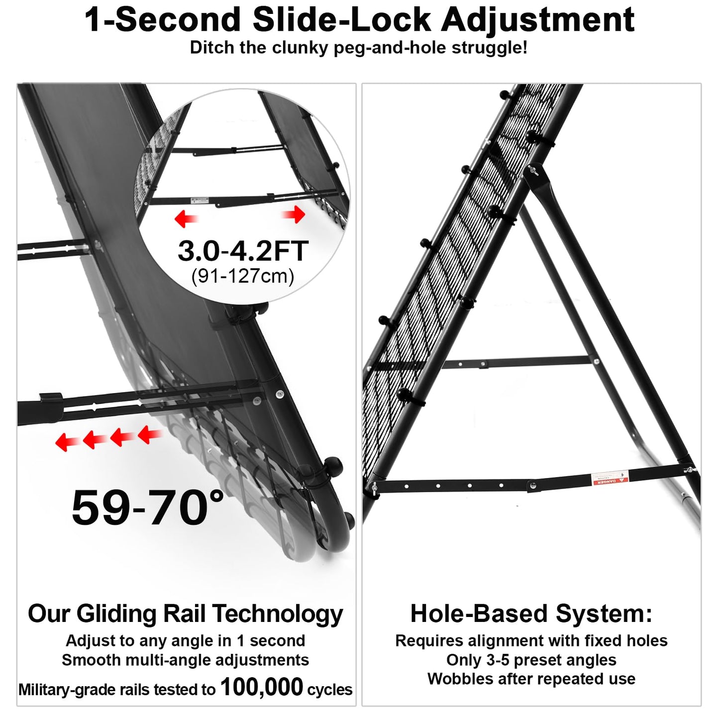 Amazing Tour Adjustable Soccer Rebound Net | Double-Angle Soccer Trainer with Steel Frame | Portable Folding Rebounder for Passing & Shooting Practice | Outdoor Sports Equipment for Youth & Adult