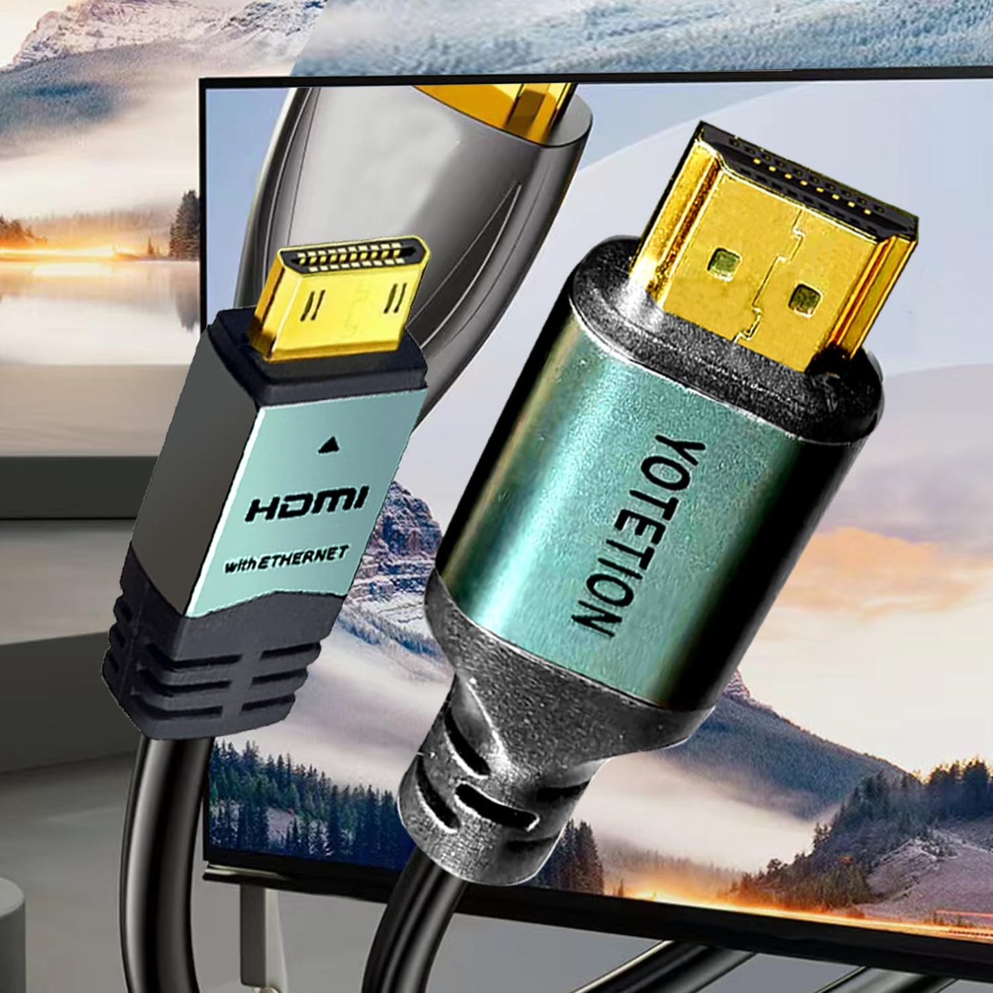 YOTETION 40FT, 4K 60Hz 2.0 Mini HDMI to HDMI Cable High Speed HDMI Cord, Compatible with Camera, Camcorder, Tablet
