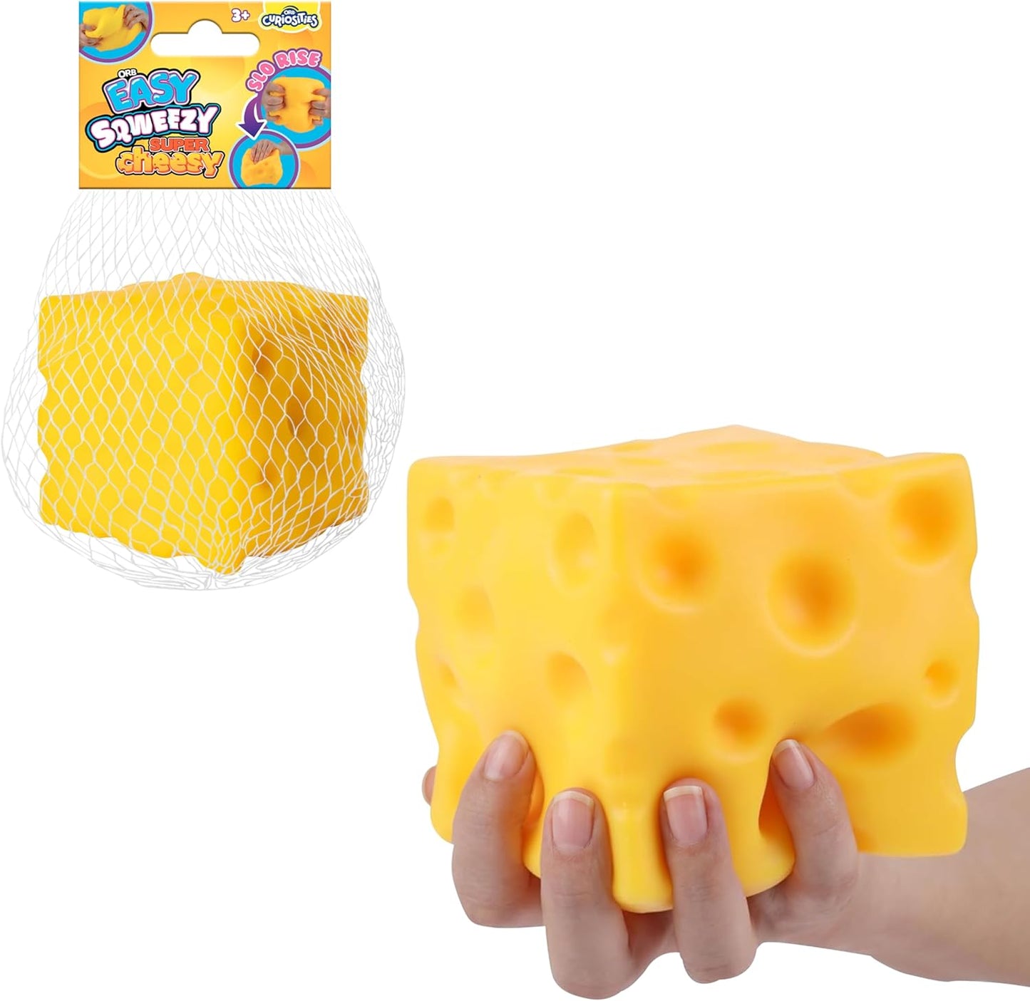 ORB Easy Sqweezy Super Cheesy - Fun, Squishy Stress Relief Toy | Extra Soft Giant Cheese Block