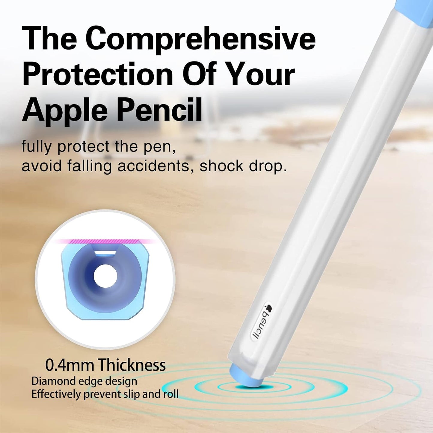 JOOSKO 2nd 10 Pencil Case Compatible with Apple Pencil Generation Cover Sleeve,Silicone Translucent Duotone[