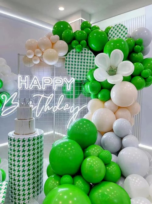 FOTIOMRG Green Balloon Garland Arch Kit - 110-Piece Set with 18", 12", 10", & 5" Latex Balloons for Parties