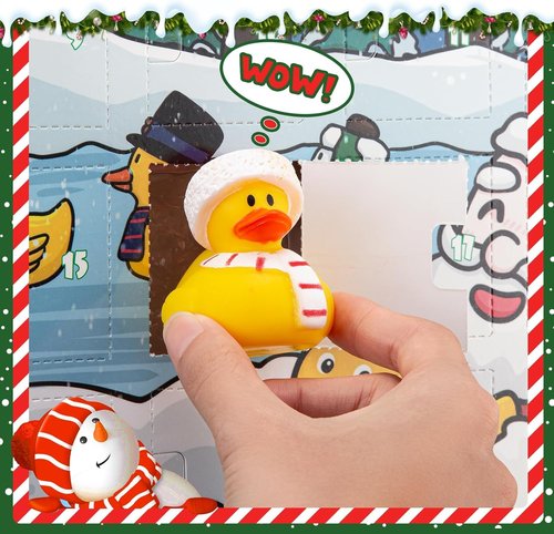 Advent Calendar 2025 - 24 Days of Fun Rubber Duck Set | Perfect Christmas Gifts for Kids Ages 3-6