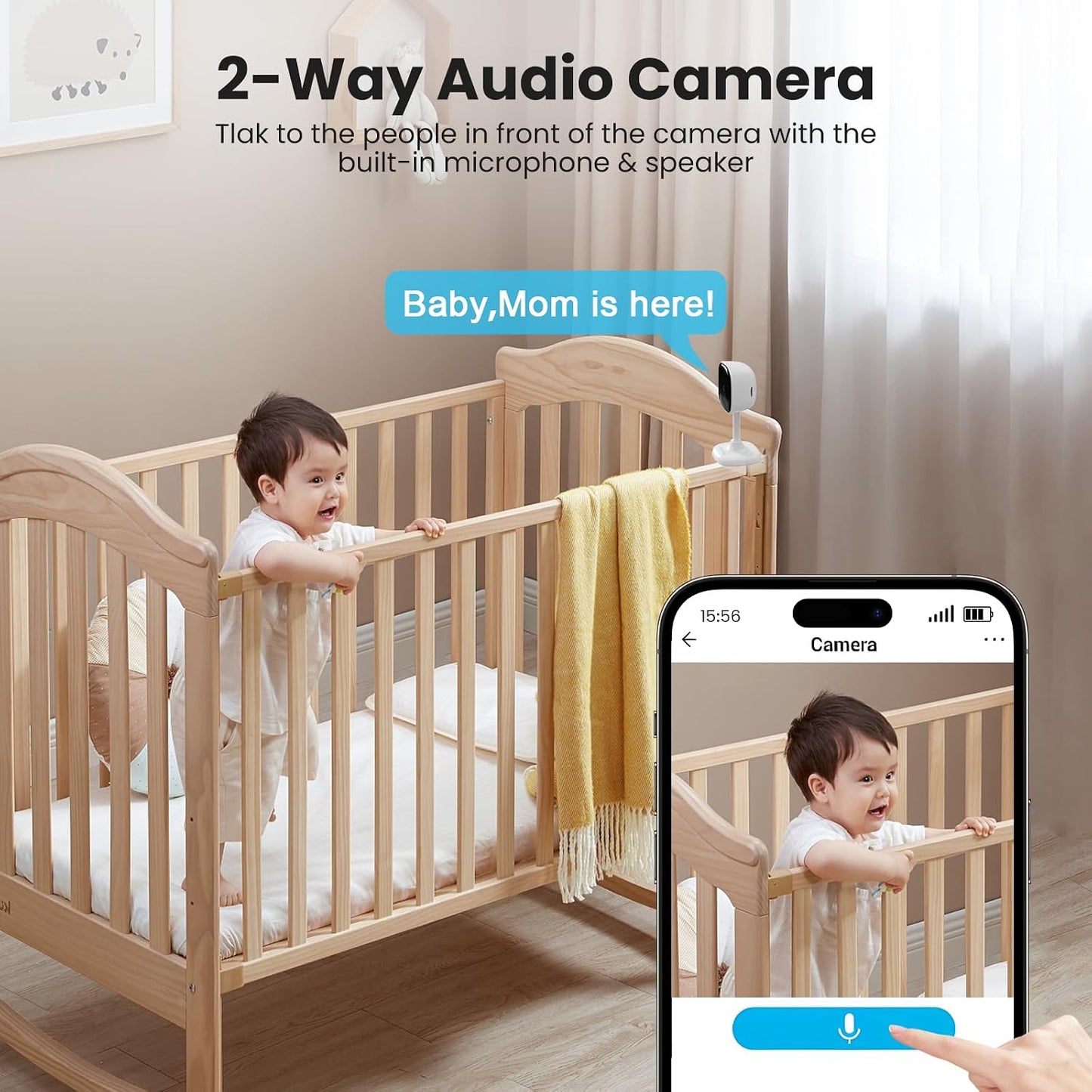 AMOROM Security1080P Mode2-Way AM-C1-03 Indoor Camera for Home WiFi Security Camera for Baby MonitorPrivacy TalkNight