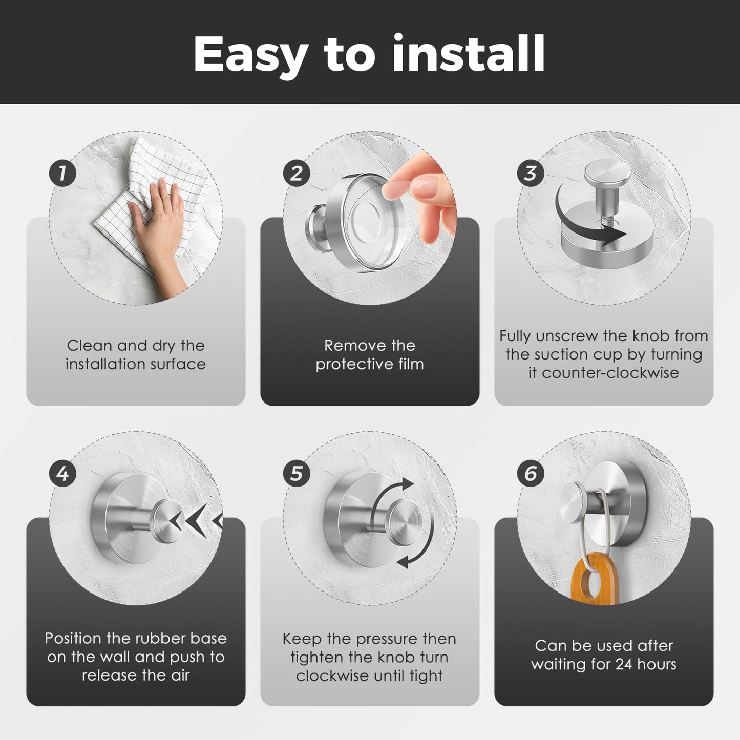 WingWider Shower Hooks for Inside Shower,Suction Cup Hooks for Glass Window,Removable Towel Hooks for Bathrooms,2 Packs(Silver)