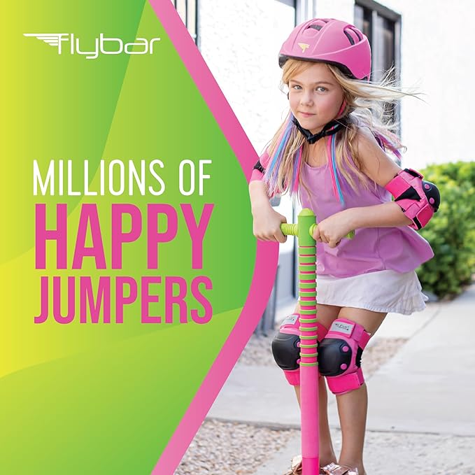 Flybar Maverick 2.0 Foam Pogo Stick for Kids Ages 5 and Up, 40 to 80 Pounds, Outdoor Toys, Boys Girls, Rubber Grip, by The Original Company (Pink/Green) (F-FBPS-MAV7040)