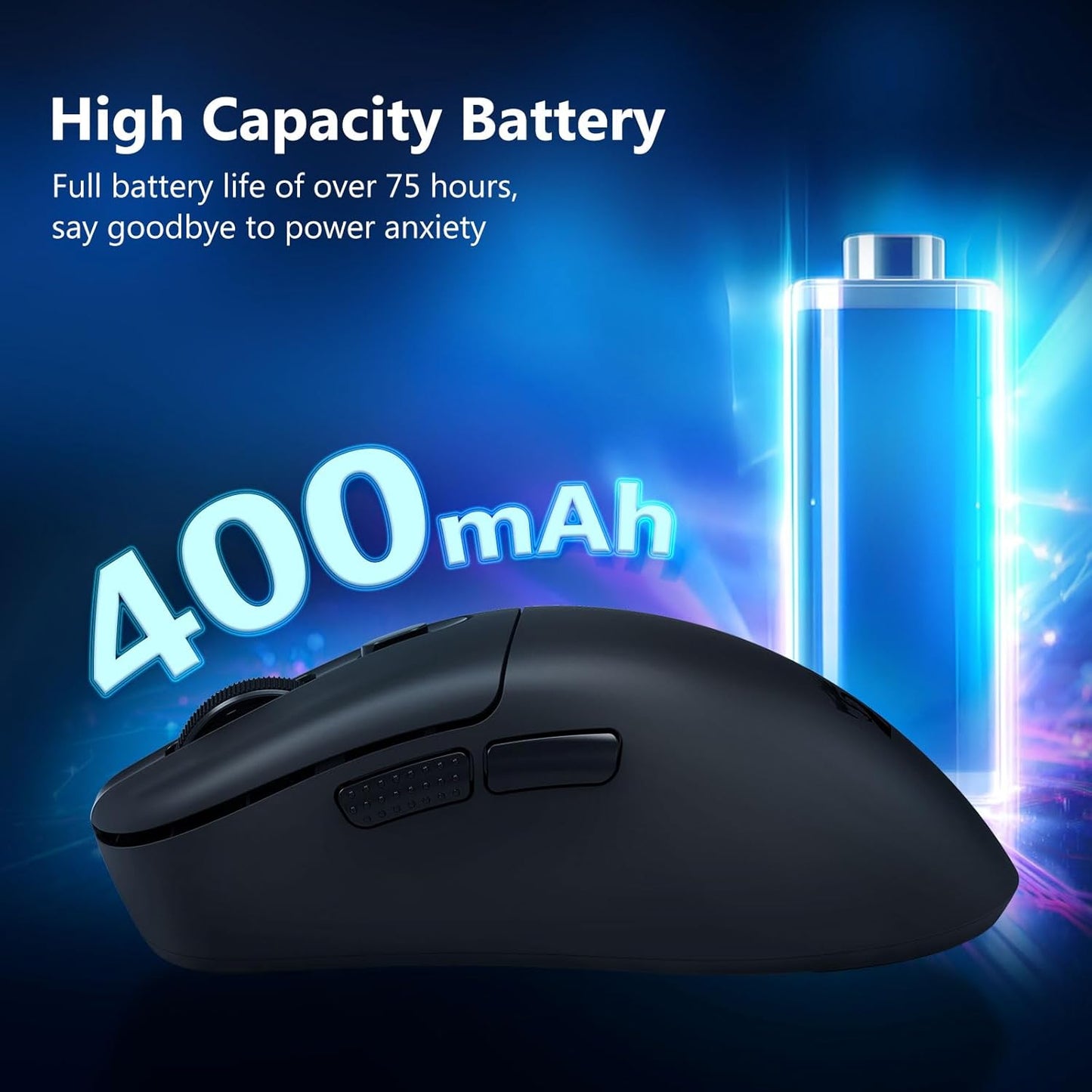 Redragon 58g 12,000 2.4G/Bluetooth/USB-C, PAW3311 75Hr 6 Programmable Wireless Gaming Mouse, Lightweight, DPI, Tri-Mode