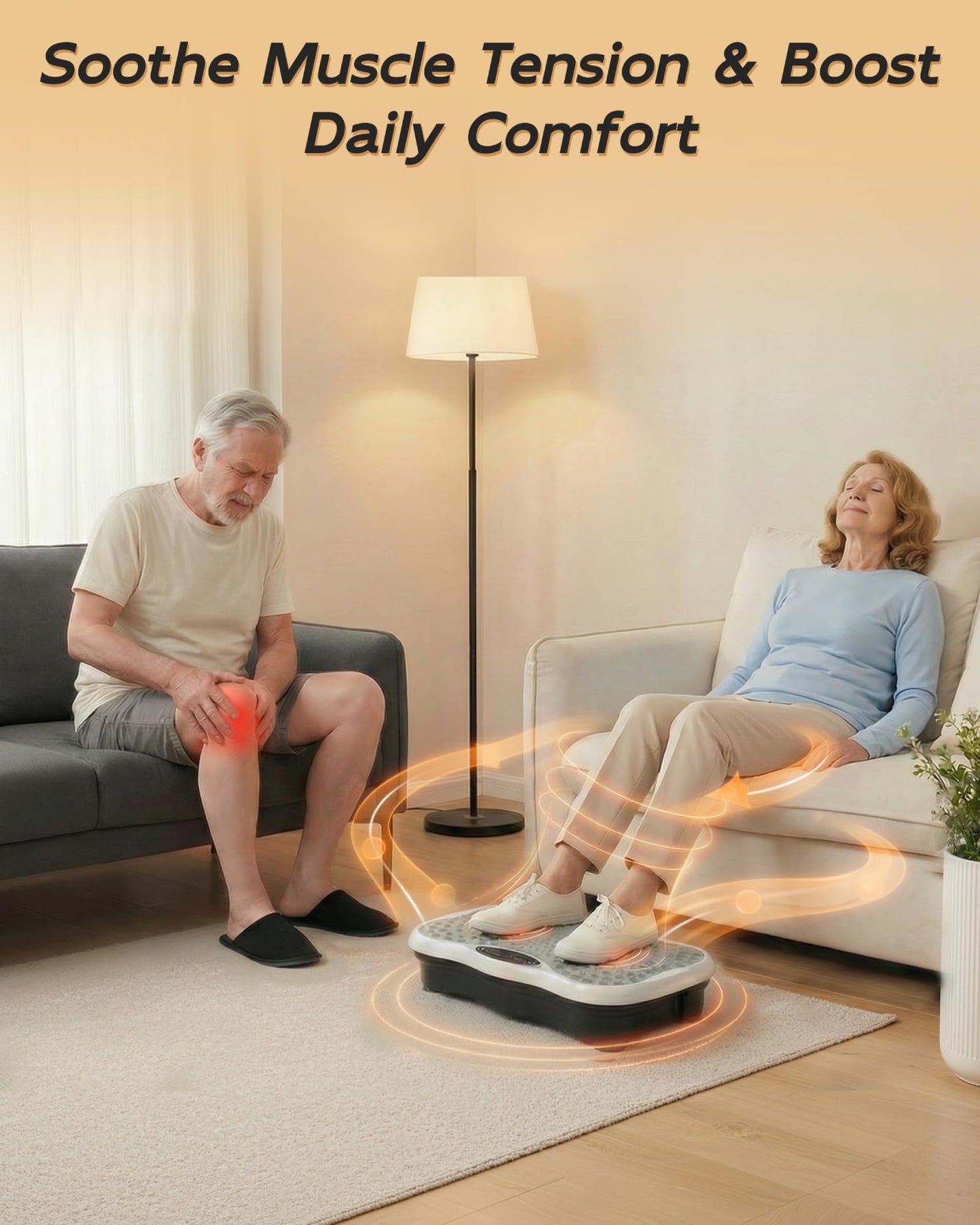 Vibration Plate Exercise Machine for Lymphatic Drainage, 180 Speeds Vibrating Fitness Platform for Full Body Workout and Weight Loss, 300 Lbs Capacity with Resistance Bands and Bluetooth for Women Men