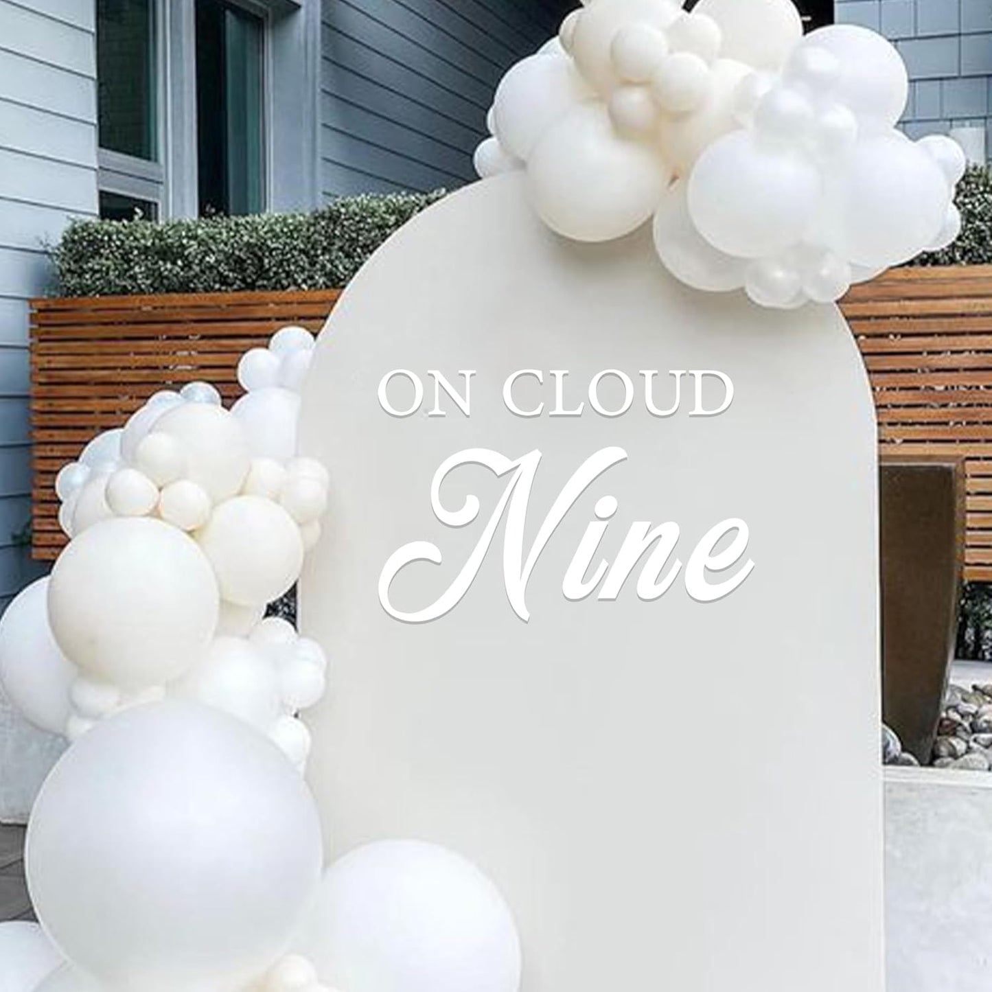 On Cloud Nine Baby Shower Decal Sign - Stylish Wall Sticker for Decor | White Acrylic Design