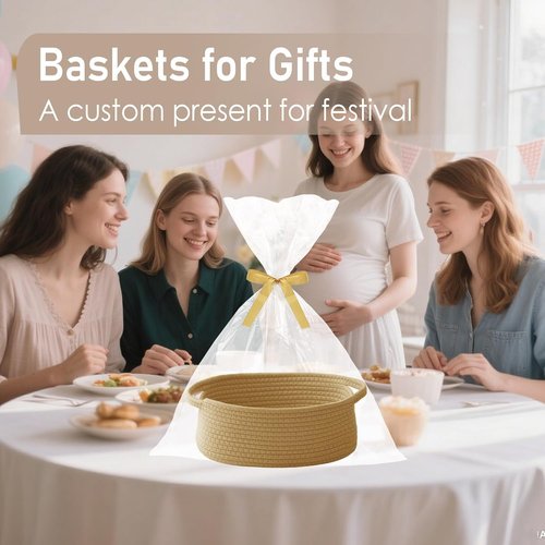 JMvicyroam Woven Basket - Small Rope Storage Bin with Handles | Versatile Organizer for Shelves & Closets (3 Pack)