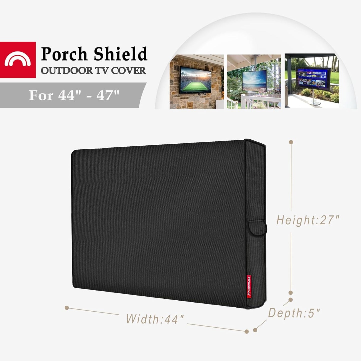 44-47 inches Porch Shield Outdoor TV Cover Universal Weatherproof Protector for LCD, LED, Plasma Flat TV Screen