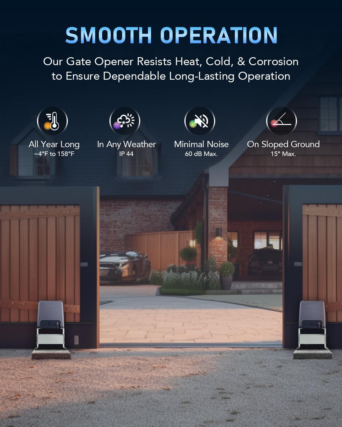 CO-Z 3300 lb Automatic Sliding Gate Opener with 1 Wall Mount Keypad & 2 Remote Controls, Electric Rolling Driveway Fence Slide Gate Motor, Complete Gate Operator Hardware Security System