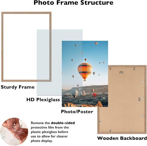 JCJMY Rustic Brown Picture Frame - 16x23 for Horizontal & Vertical Photos | Wall Hanging Gallery Decor