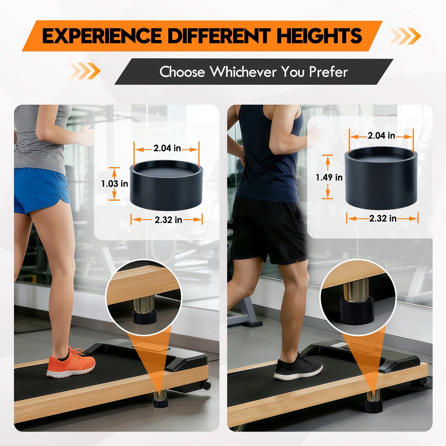 Tordale 4-Pack Treadmill Incline Riser Blocks for Leveling & Uphill Training, Adaptable to Two Slopes Cushioning and Durable Support Block Fit for Home and Gym