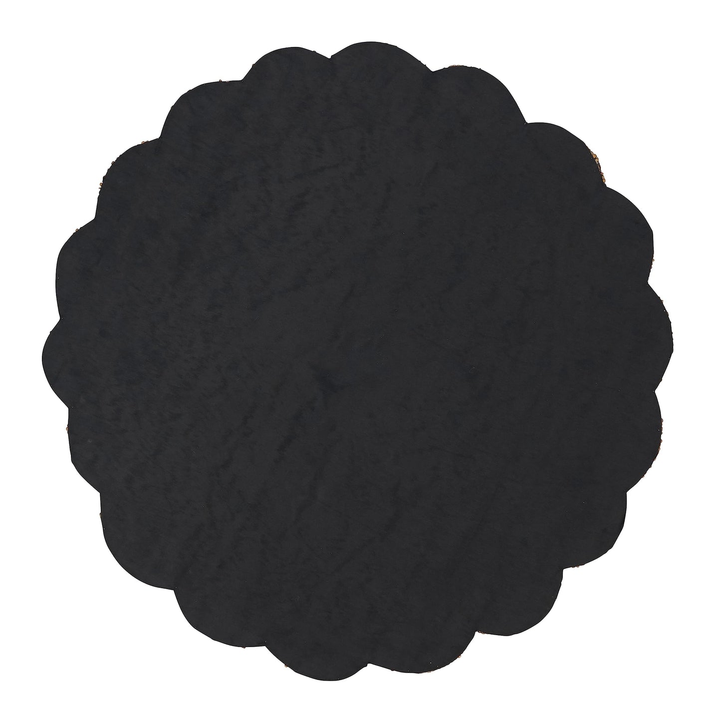 Saro Lifestyle Beaded Pinwheel Bliss Placemat (Set of 4), Black/White, 14"