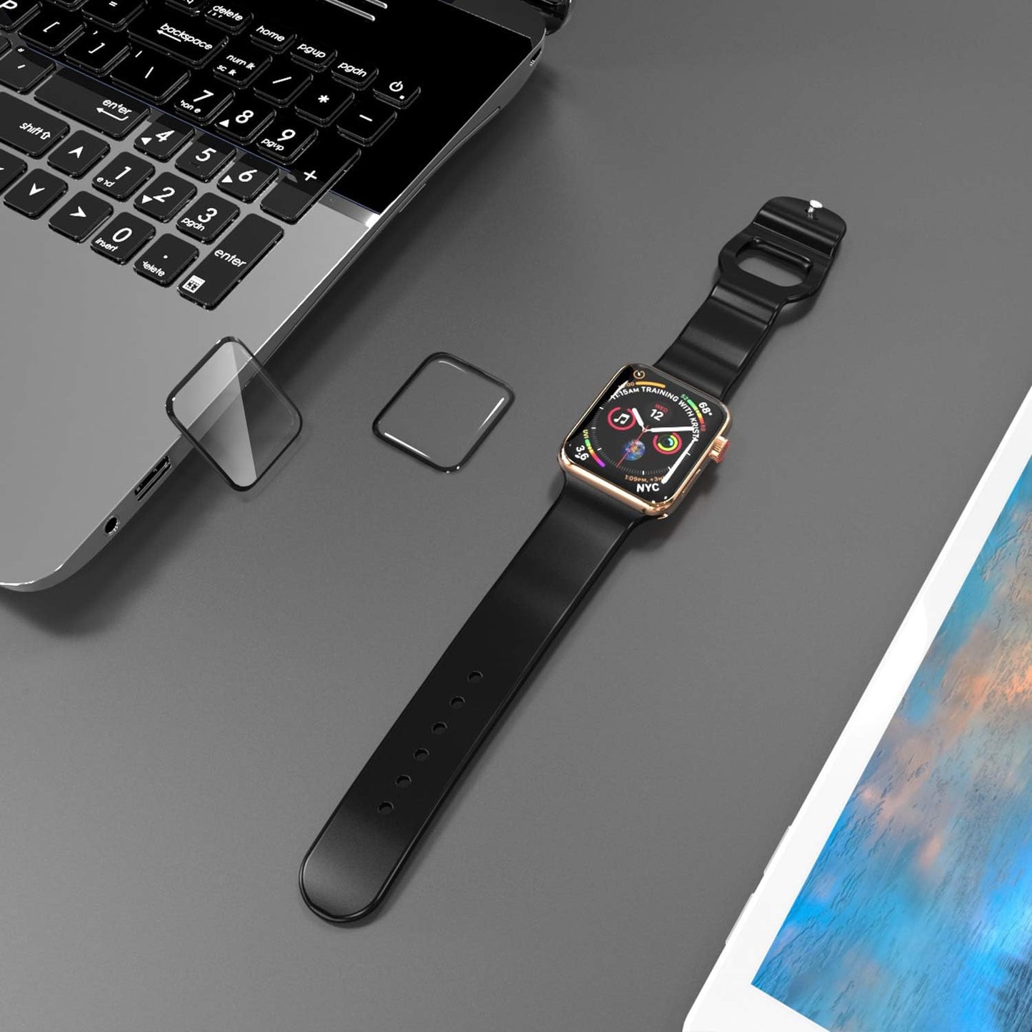 [2 Pack 44mm 3/SE 2/ 6//5/4, 3D 44mm Tempered Glass Screen Protector for Apple Watch SE Series Full Coverage [Easy