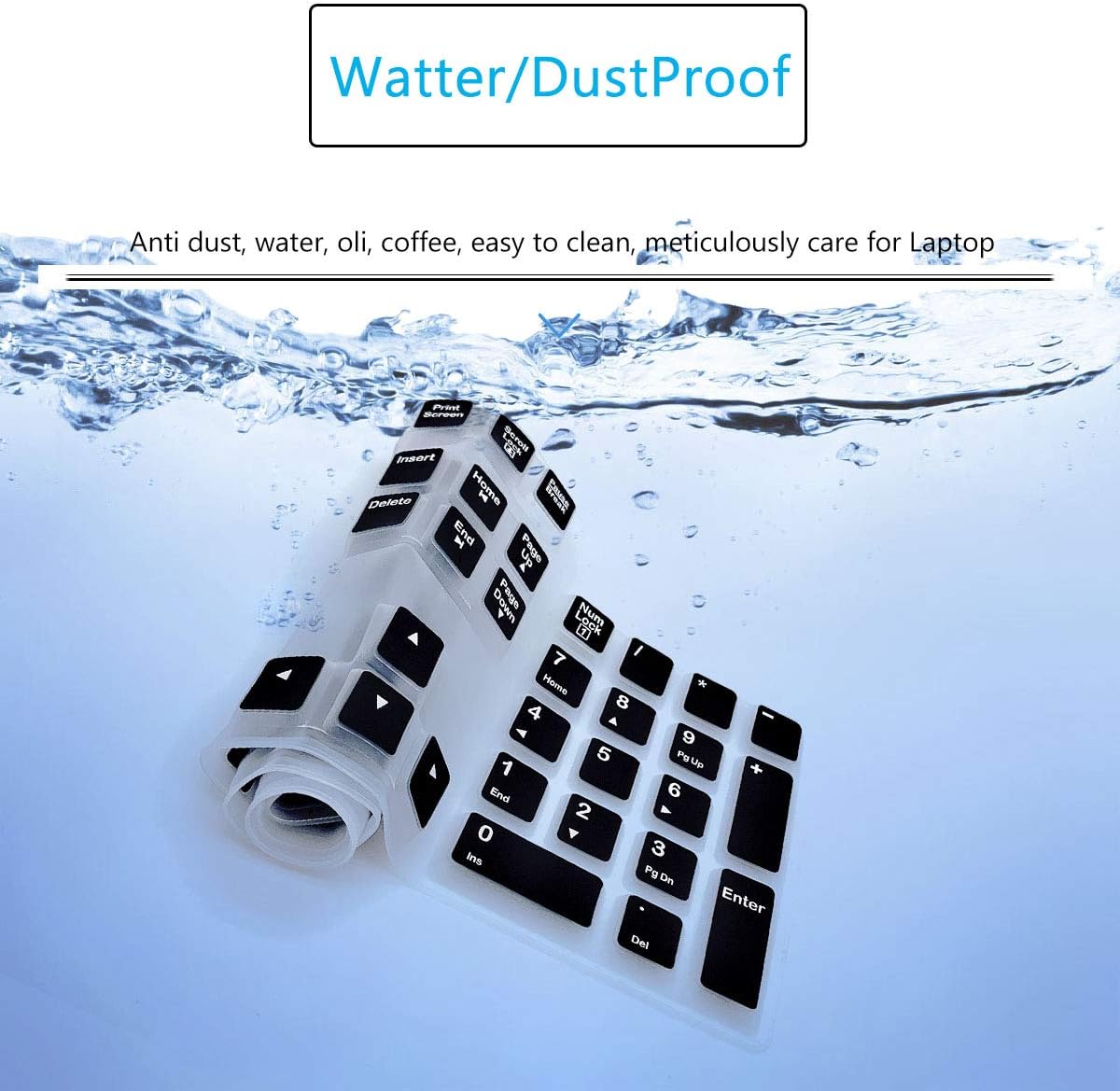 MUBUY-GOL K120 MK120 K120 MK120 Silicone Keyboard Cover for Logitech & Ergonomic Desktop USB Wired Keyboard, Logitech