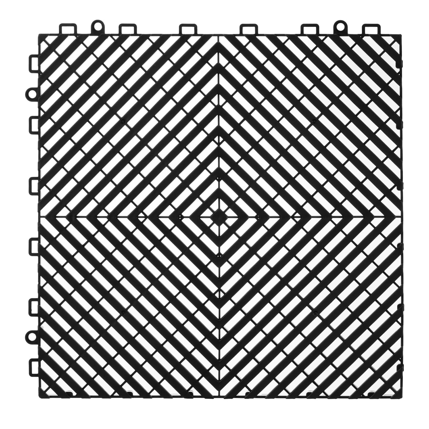 VEVOR Interlocking Drainage Mat, 12” x 12” Modular Interlocking Cushion, 55 Pcs Splicing Drainage Mats, Non-Slip PP Drainage Floor Tile and Shower Mat, for Garage, Garden, Kitchen & Outdoor, Black