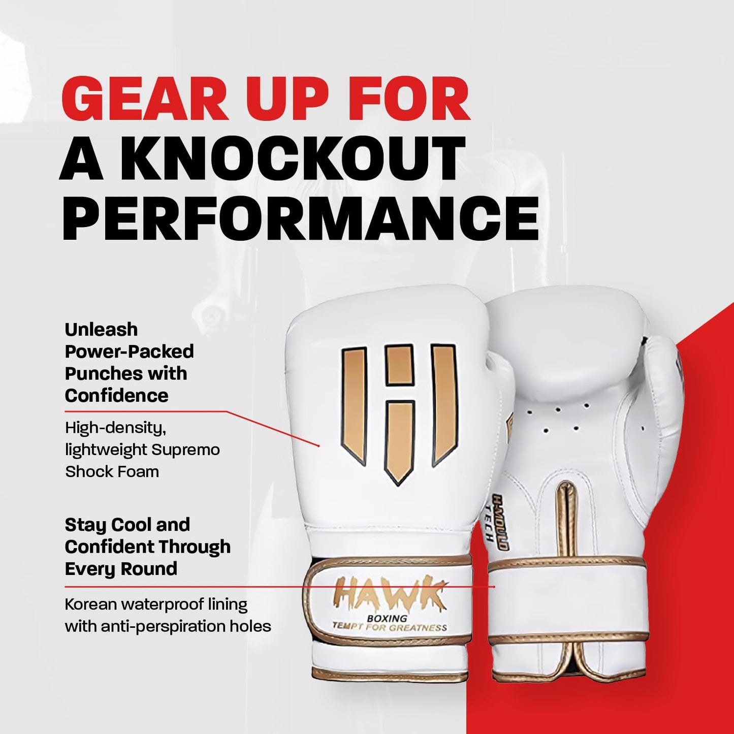 Hawk Sports Boxing Gloves for Men and Women, Comfy Boxing Training Gloves with Foam Padding for Throwing Power Punches with Confidence, Heavy Bag Boxing Gloves for Training and Sparring White / 10 OZ